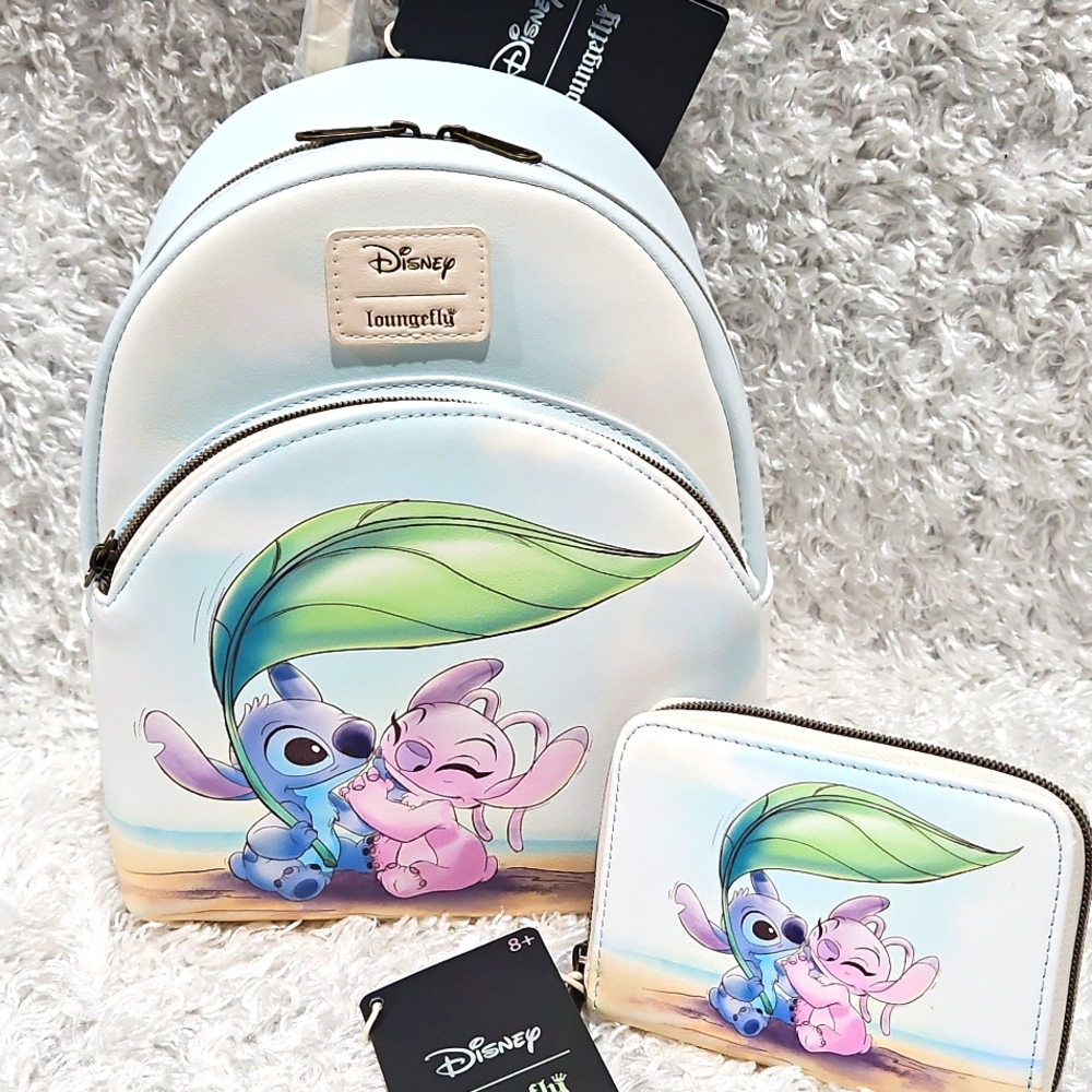 NWT Loungefly Lilo And Stitch mini Backpack And Wallet